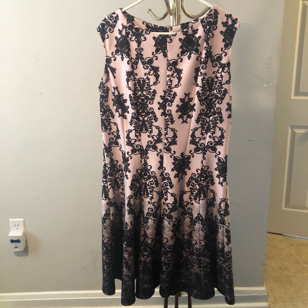 Pink and black formal dress